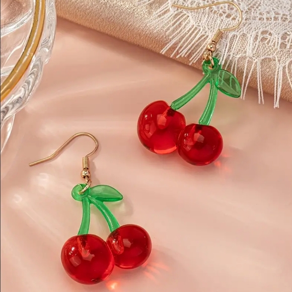 Jewelry New Cute Red Cherry Charm Fasion Hook Earrings Poshmark
